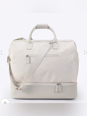Classic Cream Duffel Weekender with Removable Shoulder Strap